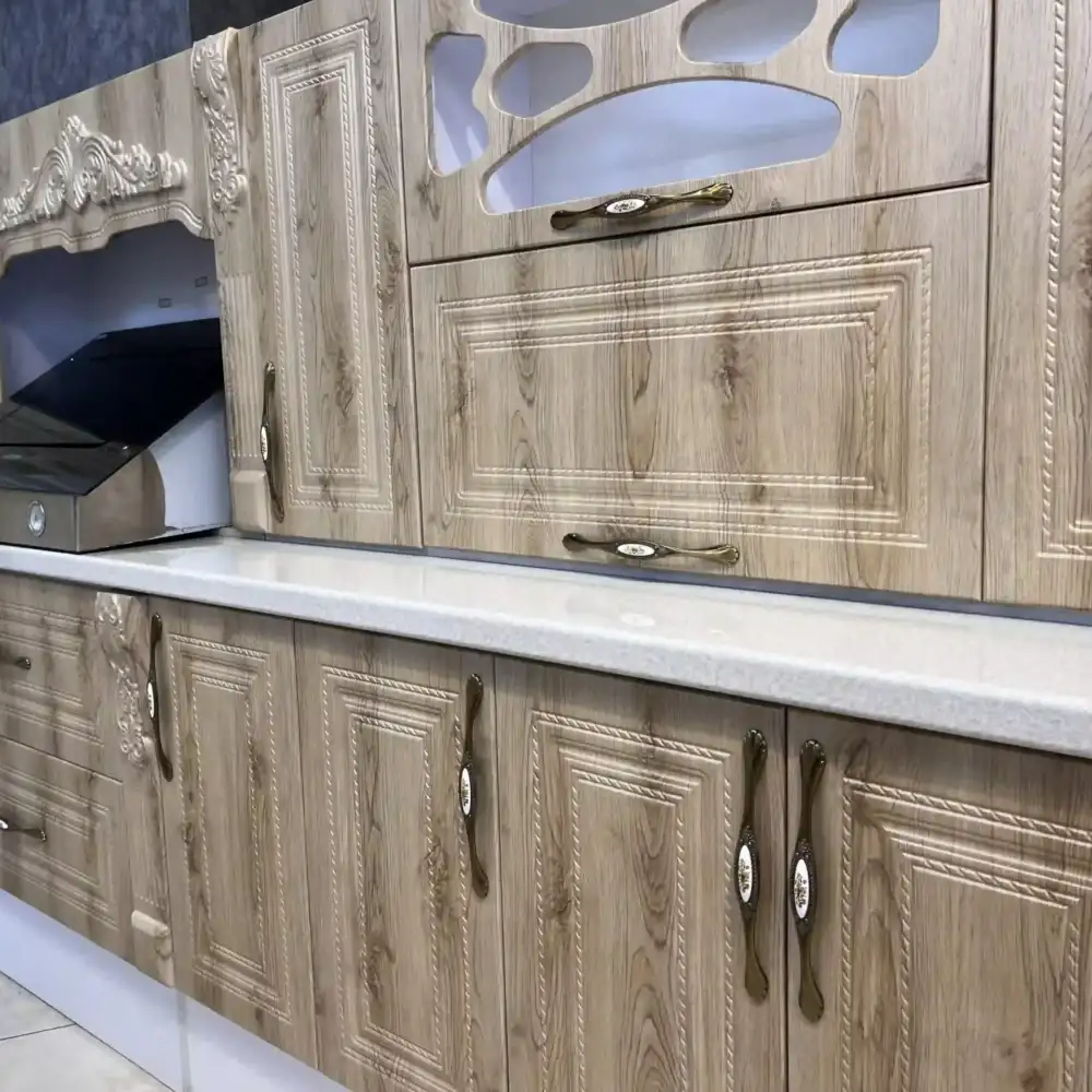 کابینت آماده ممبران طرح آنتیک زیتون طلا __ کابینت آکبند پیشکاری با بیش از ۲۰ سال سابقه