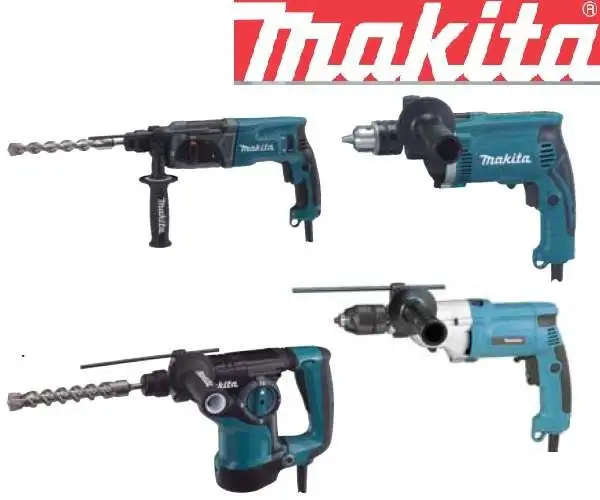 انواع دریل های دستی ساده ، گیربکسی و ضربه ای مارک ماکیتا MAKITA ژاپن