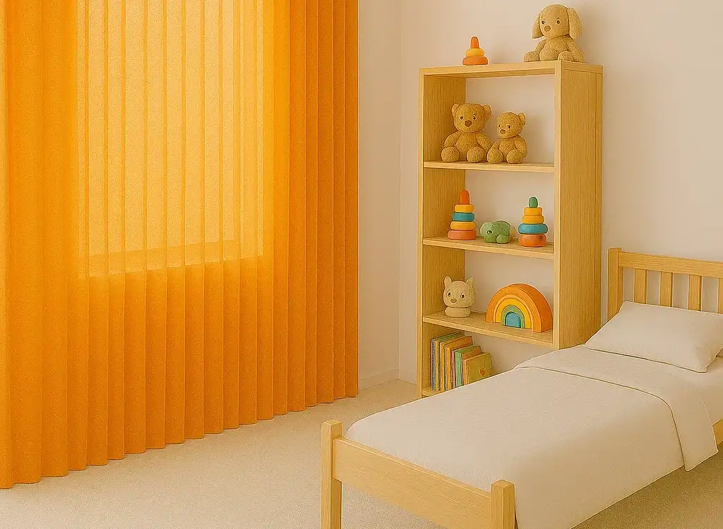 پرده مینیمال حریر ساده نارنجی کد 567 __ «پرده مینیمال» ارائه محصولاتی با کیفیت بالا