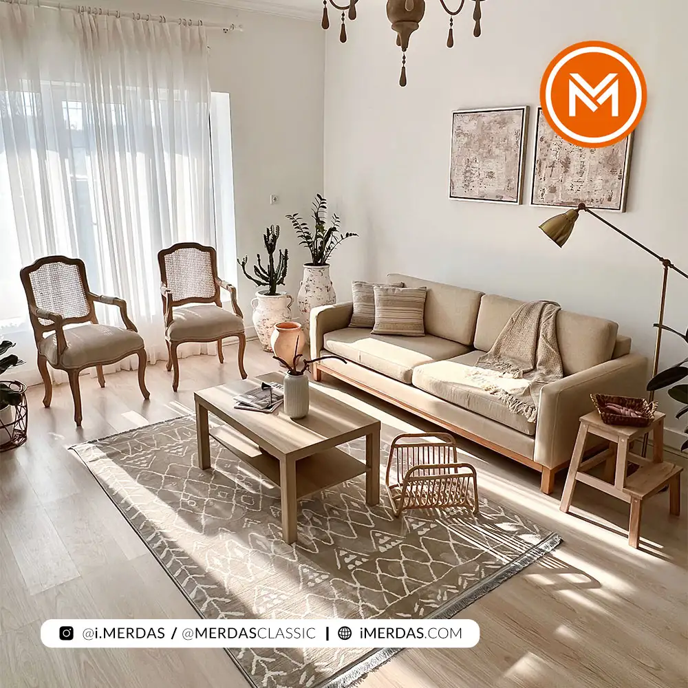 فرش مراکشی کد 41324 زمینه بژ