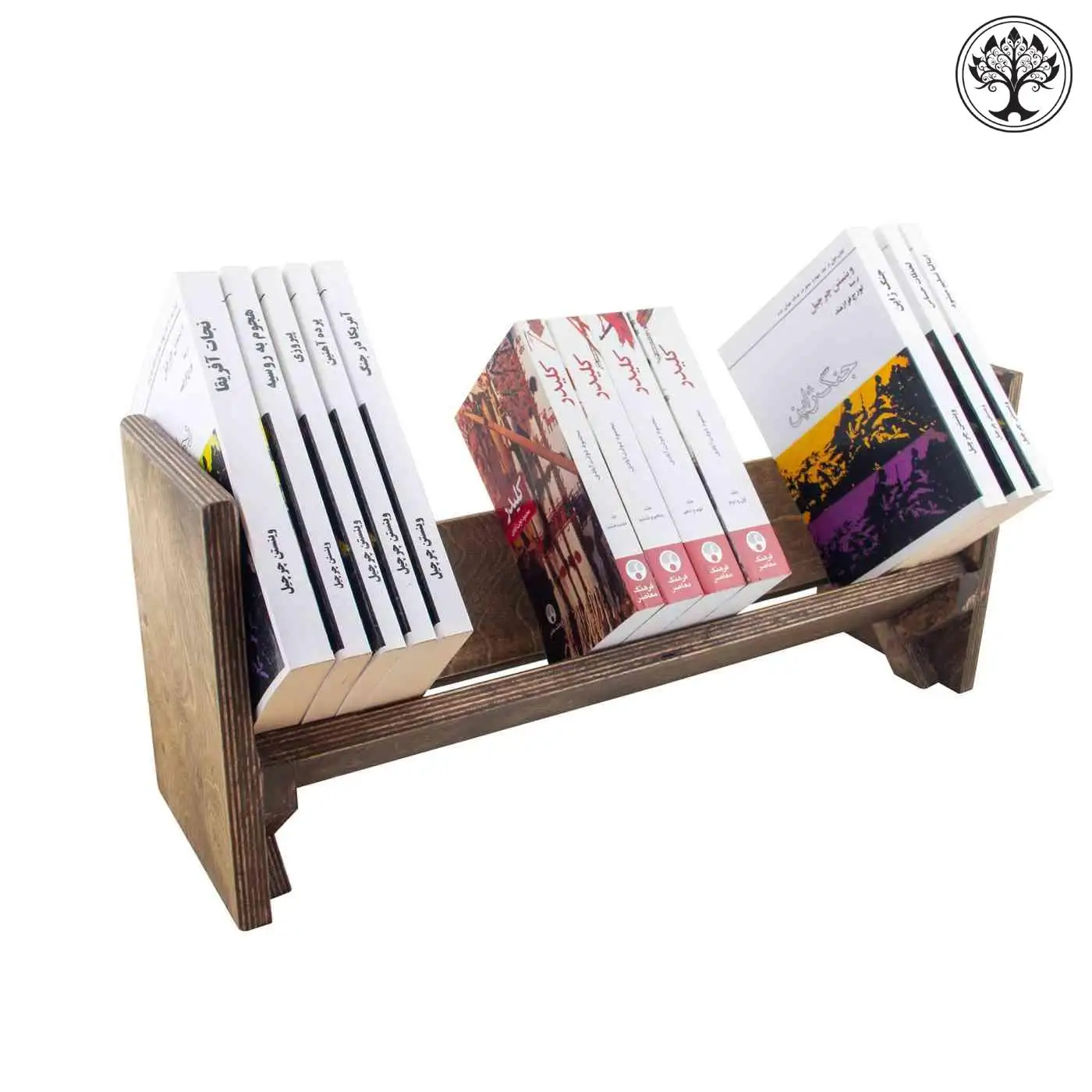 کتابخانه رومیزی چوبی دست ساز با طراحی مدرن