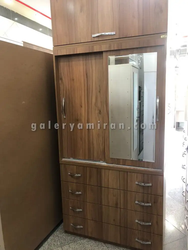 کمد چوبی عرض 100 درب ریلی کشودار