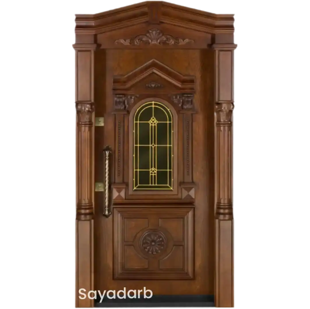 درب ضد سرقت شیشه ای مدل تاوریژ قهوه ای کد 125