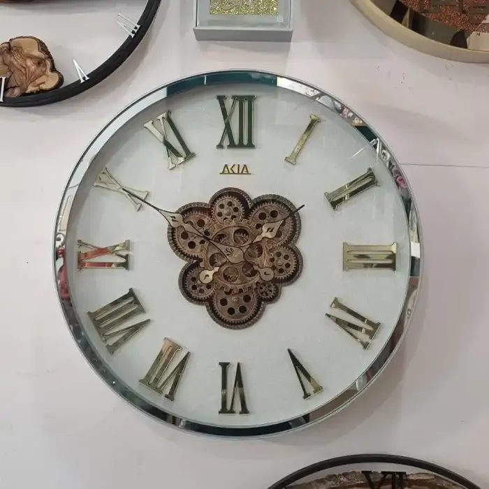 ساعت دیواری مدرن و شیک مدل Akia چرخ دنده ای متحرک قطر 60 __ ساعت یاس خونتو قشنگ تر میکنه