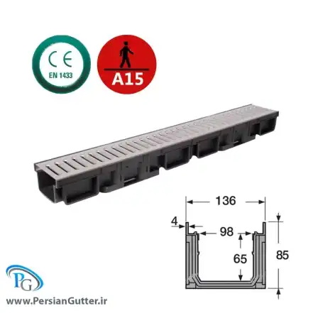 گاتر استیل 304 پرسی با ابعاد 8.5*13.4 سانتی متر__ انواع گاتر در پرشین گاتر
