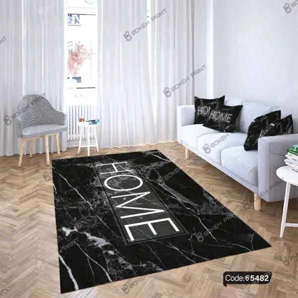 فرشینه چاپی طرح سنگ مشکی کد 5482