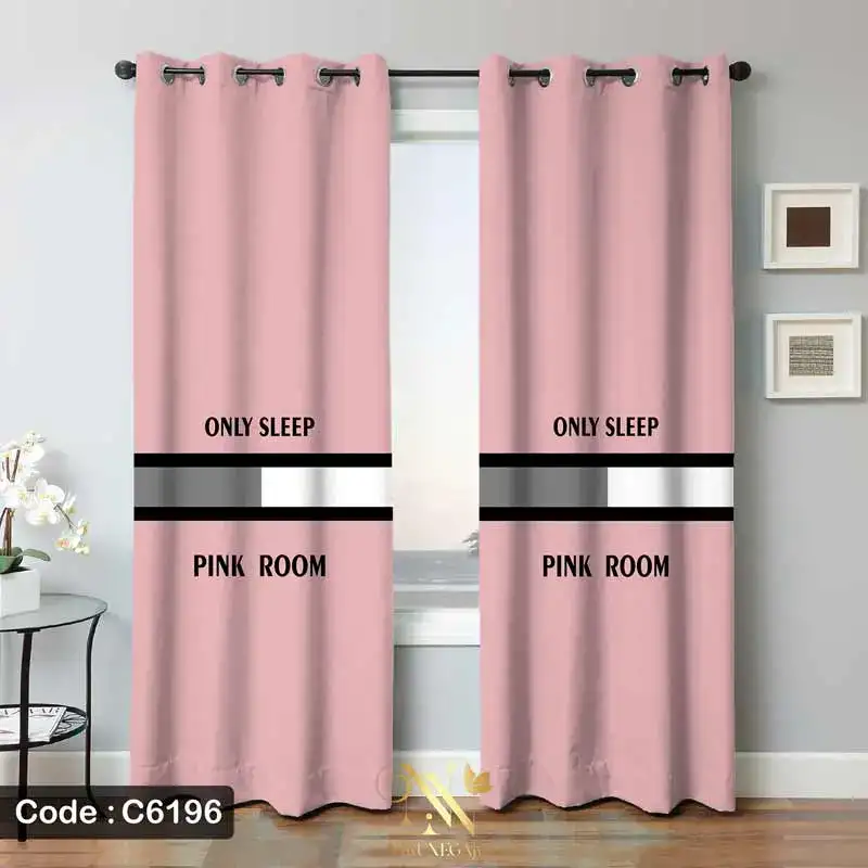 پرده مینیمال صورتی جذاب pink room مدل C6196 __ پرده نیکونگار، مرجع تخصصی خرید پرده