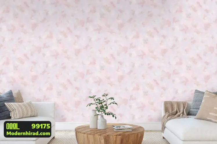 کاغذدیواری ابر و بادی صورتی با هاله آبی و شاین طلایی 99175 __ مدرن هیراد وارد کننده کاغذ دیواری قابل شستشو