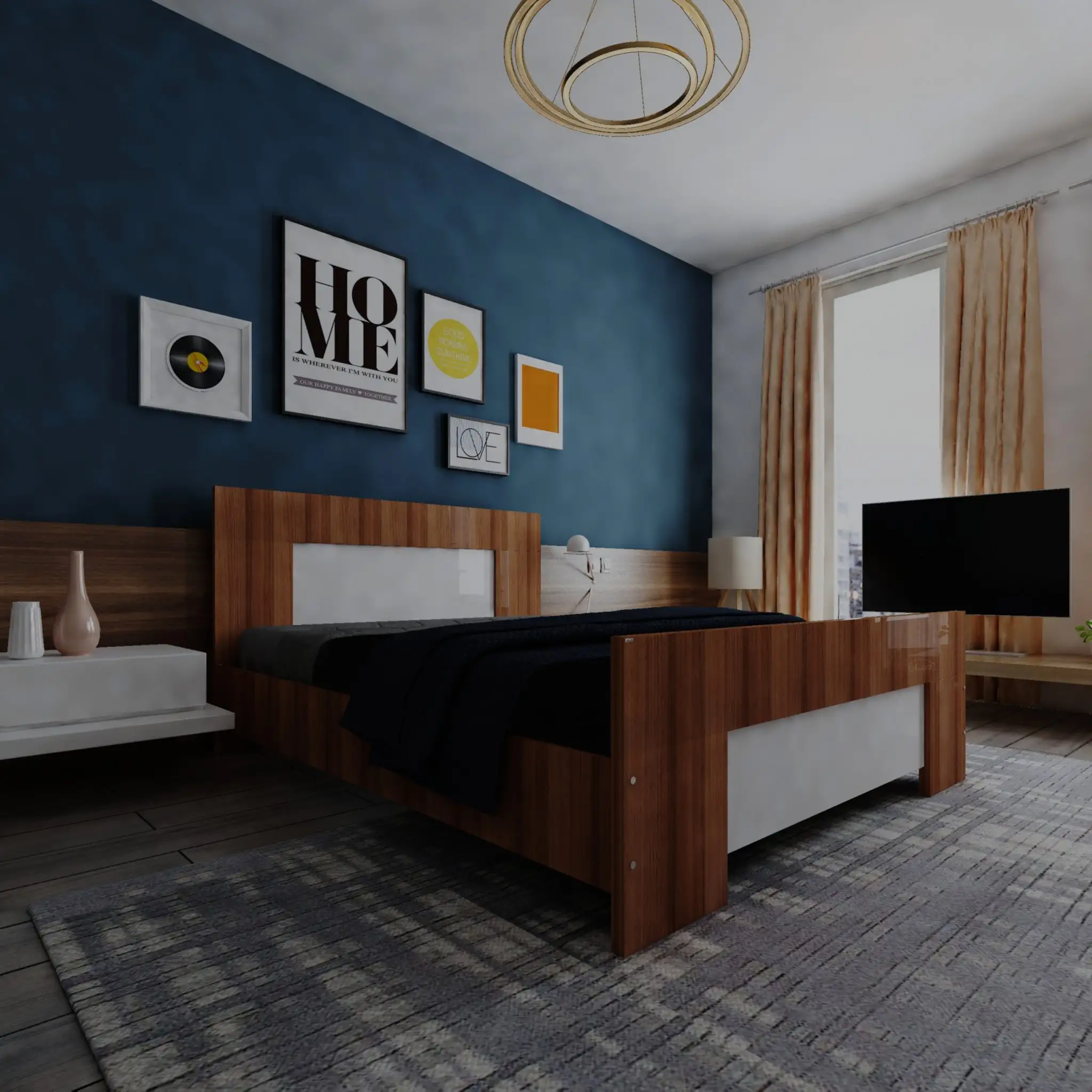 تخت خواب دونفره اعیان مدل FH364 سایز 160×200 سانتی متر
