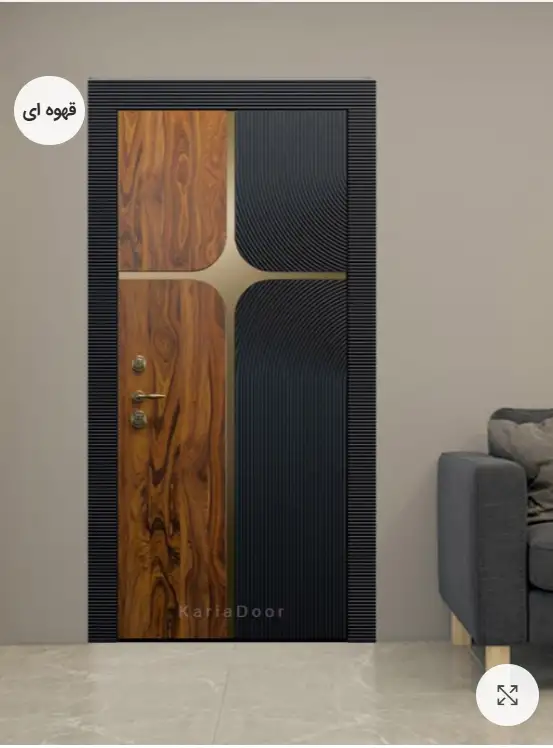درب ضد سرقت لوکس قهوه ایی گردویی مدل L.S503