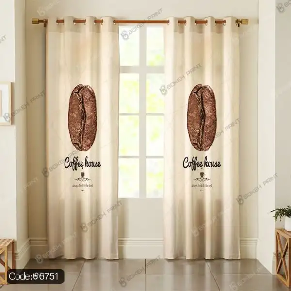 پرده طرح قهوه coffee کد 6751