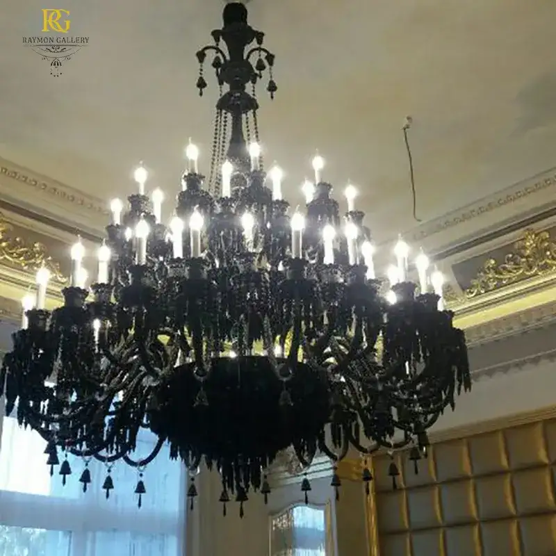 لوستر زنیت چند طبقه مشکی کلاسیک باکارات __ نوری باشیم بر تاریکی دنیای دوست داران زیبایی
