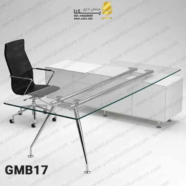 میز مدیریت شیشه ای مدل gmb17