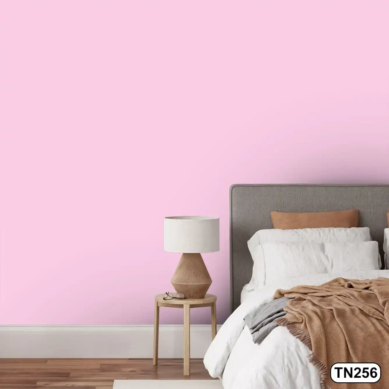 کاغذ دیواری صورتی گلی مات طرح ساده کد TN256