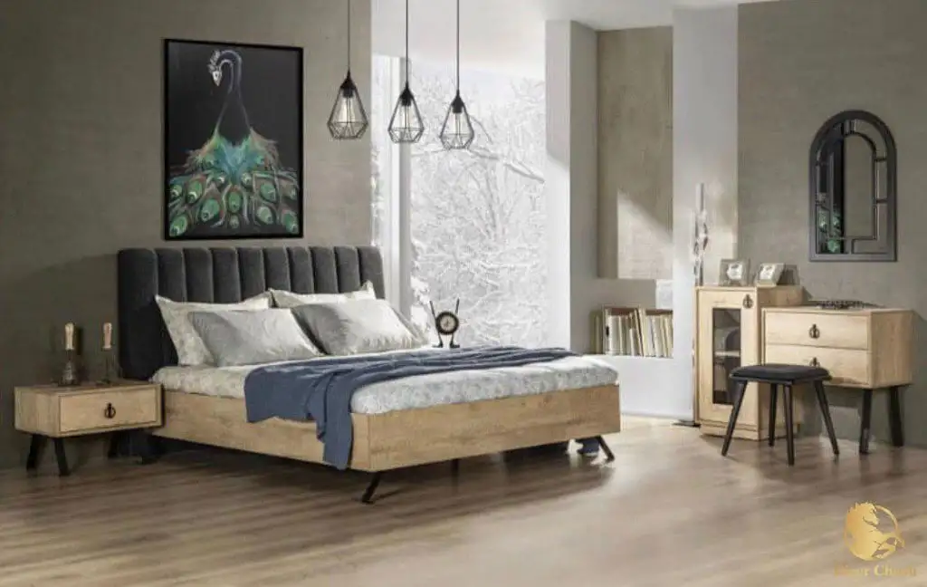 سرویس خواب چوبی مدرن کد SK63