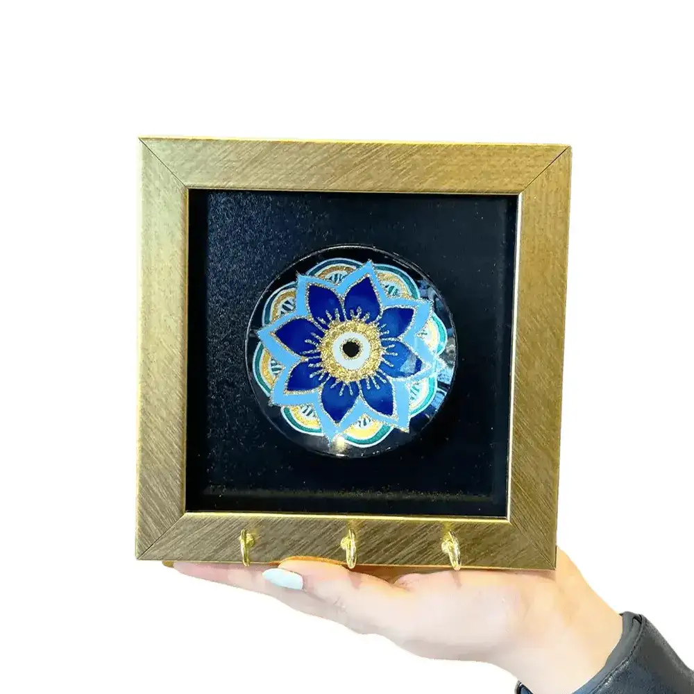 جاکلیدی دیواری چشم نظر ورق طلا 17×17 سانتی کد 178 __  دکوراسیونی لوکس و مدرن با عاطمیر گالری