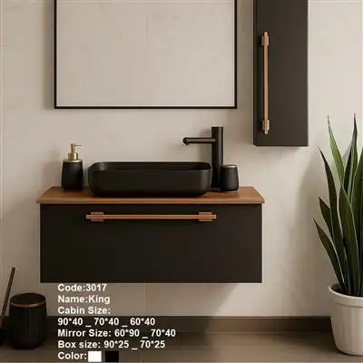 روشویی کابینتی pvc دیواری کینگ مشکی