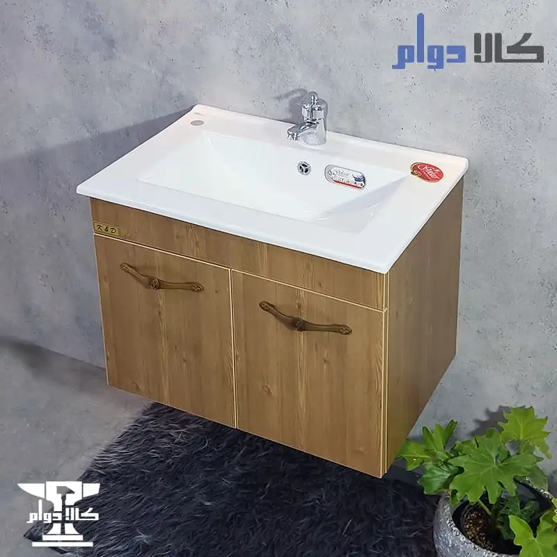 روشویی کابینتی فلورا طرح چوب