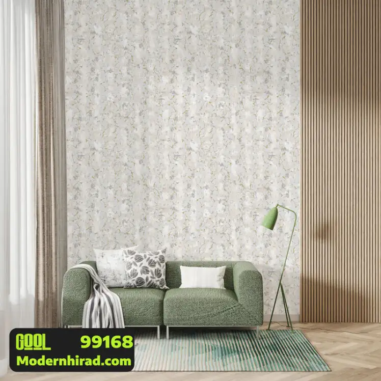 کاغذدیواری کرم نقره ای راه راه با شاین طلایی 99168 __ مدرن هیراد وارد کننده کاغذ دیواری قابل شستشو