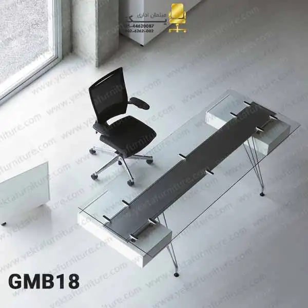 میز مدیریت شیشه ای مدل gmb18