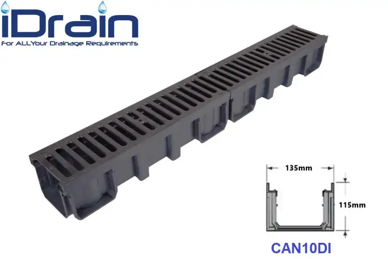 گاتر با گریتینگ چدن مدل CAN10DI __ گروه ایران درین تولید کانال پیش ساخته وگریتینگ