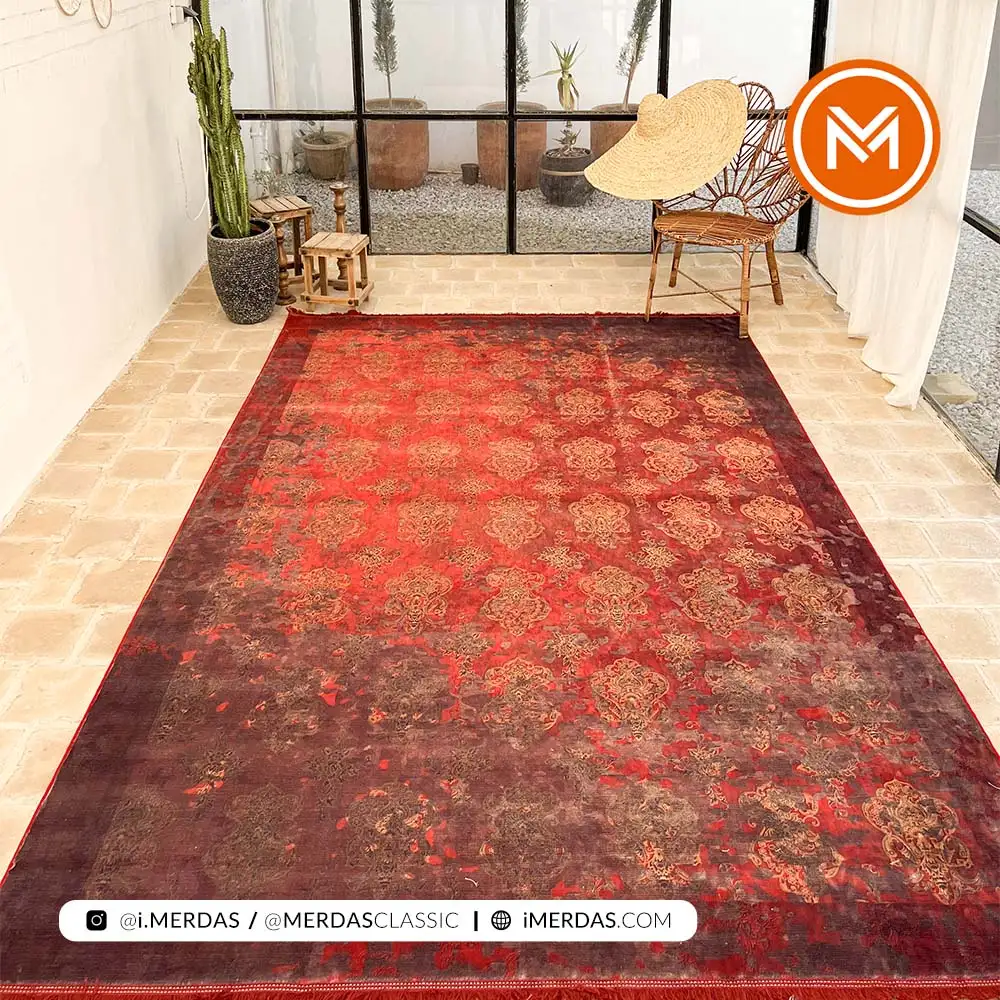 فرش کهنه نما کد 809023 زمینه تمام رنگ