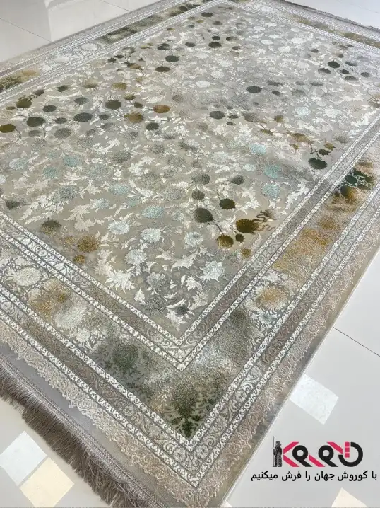 فرش 1200 شانه وینتیج سیلور طرح بوستان