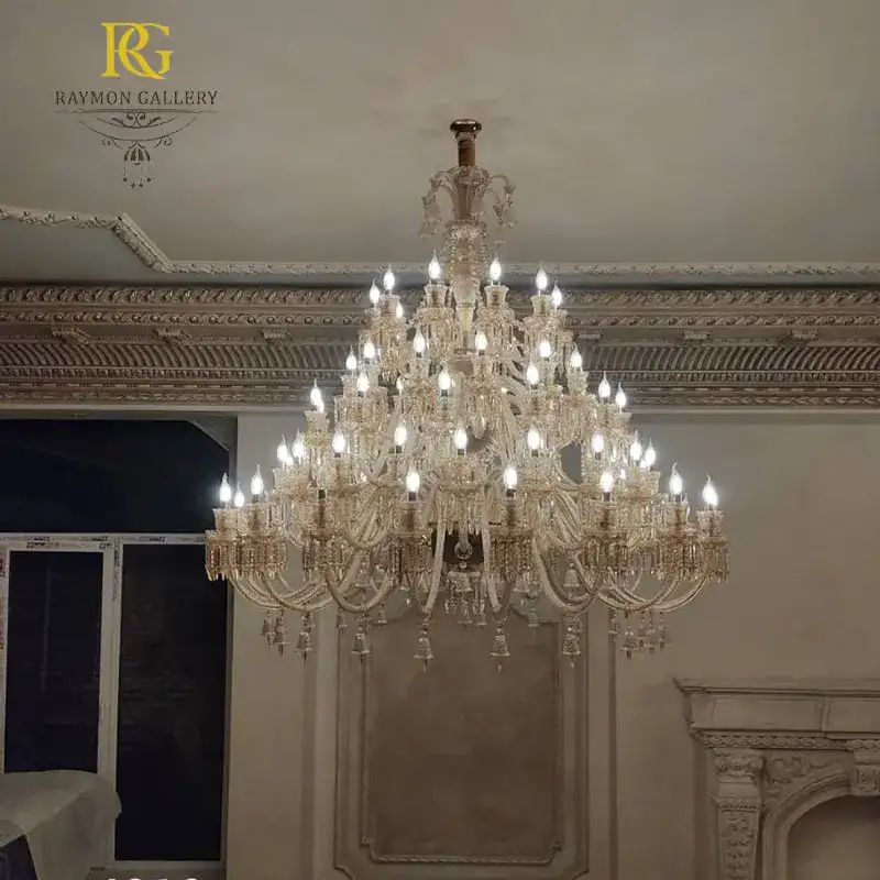 لوستر باکارات سلطنتی طبقاتی برای فضای مجلل (65 شاخه) __ نوری باشیم بر تاریکی دنیای دوست داران زیبایی