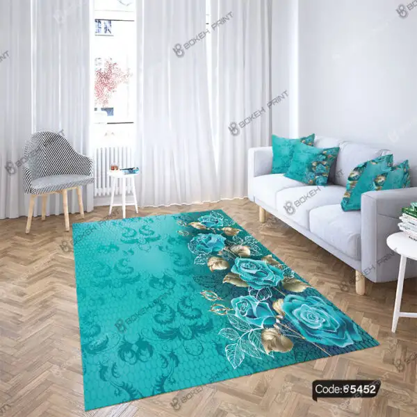 فرشینه چاپی طرح گل سه بعدی کد 5452