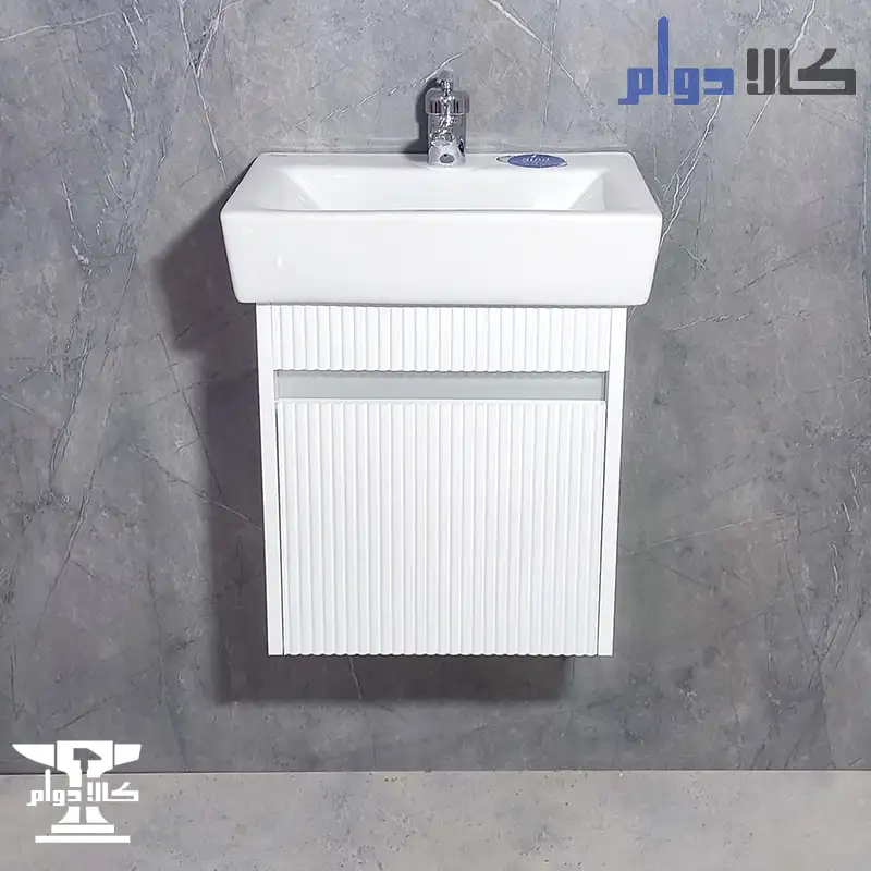 روشویی کابینتی آتیلا سفید سایز کوچک