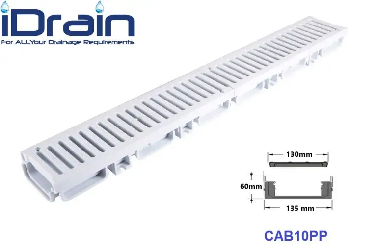 گاتر با گریتینگ پلی پروپیلن مدل CAB10PP __ گروه ایران درین تولید کانال پیش ساخته وگریتینگ