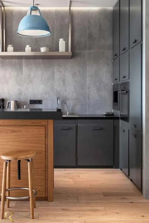 کابینت طوسی و رنگ چوب فورت لند __ روماک برنده جایزه برترین تولیدکننده کابینت در ایران