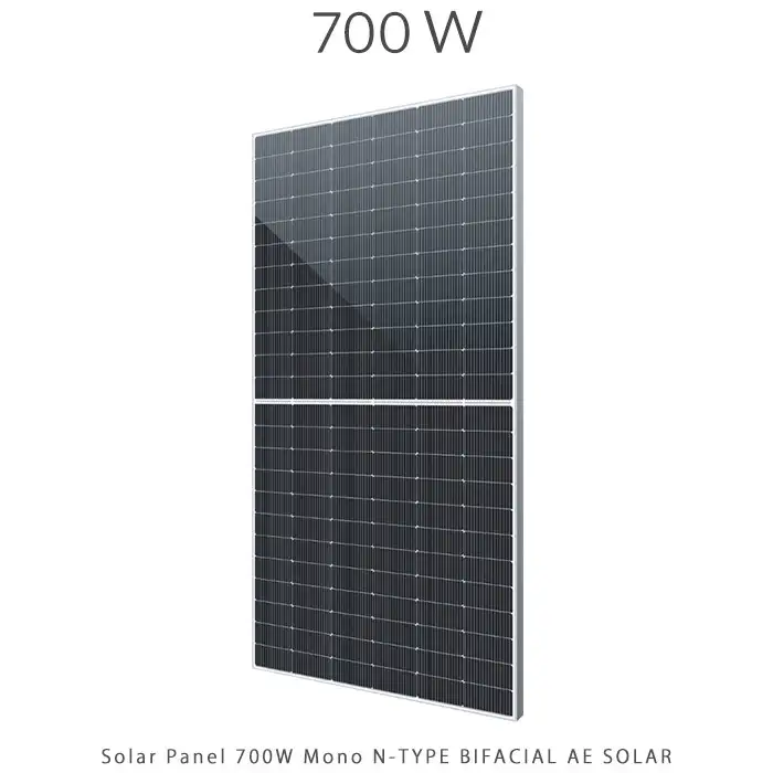 پنل خورشیدی ۷۰۰ وات N-Type دوطرفه مونوکریستال برند AE SOLAR