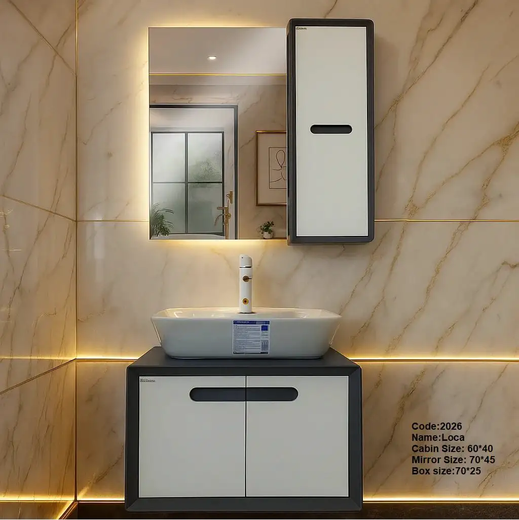 روشویی کابینتی pvc دیواری لوکا