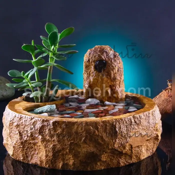 آبنما رومیزی کد AB452 همراه با گیاه یشم