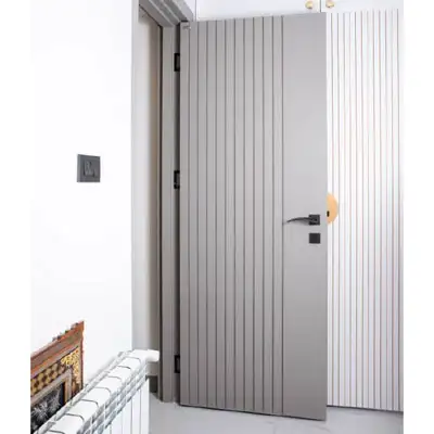 درب چوبی اتاق خواب کد R410 طوسی