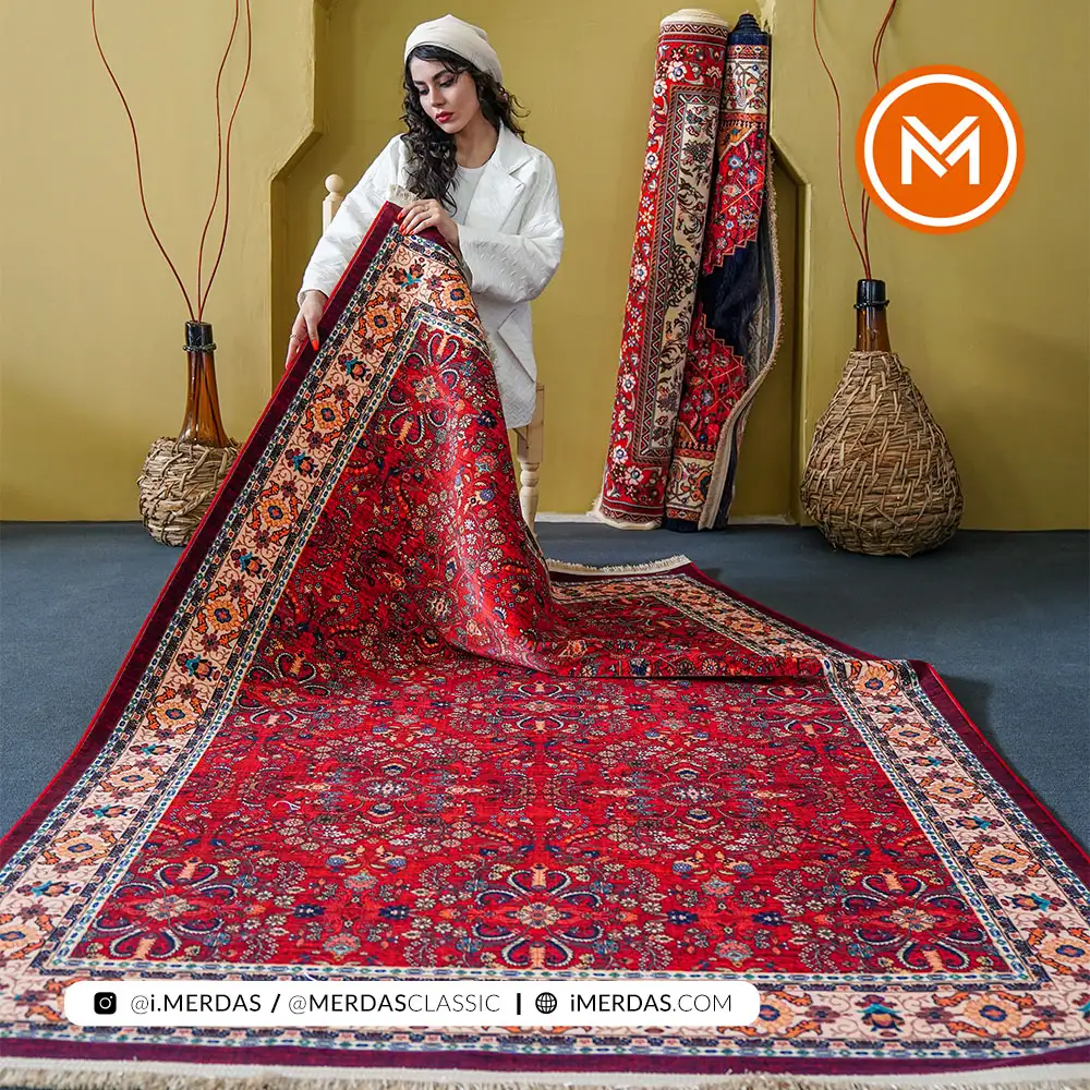 فرش کهنه نما کد 900411 زمینه لاکی