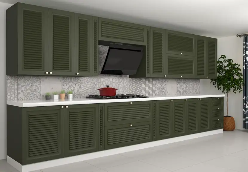 کابینت آماده نئوکلاسیک رنگ یشمی __ کابینت آکبند پیشکاری با بیش از ۲۰ سال سابقه