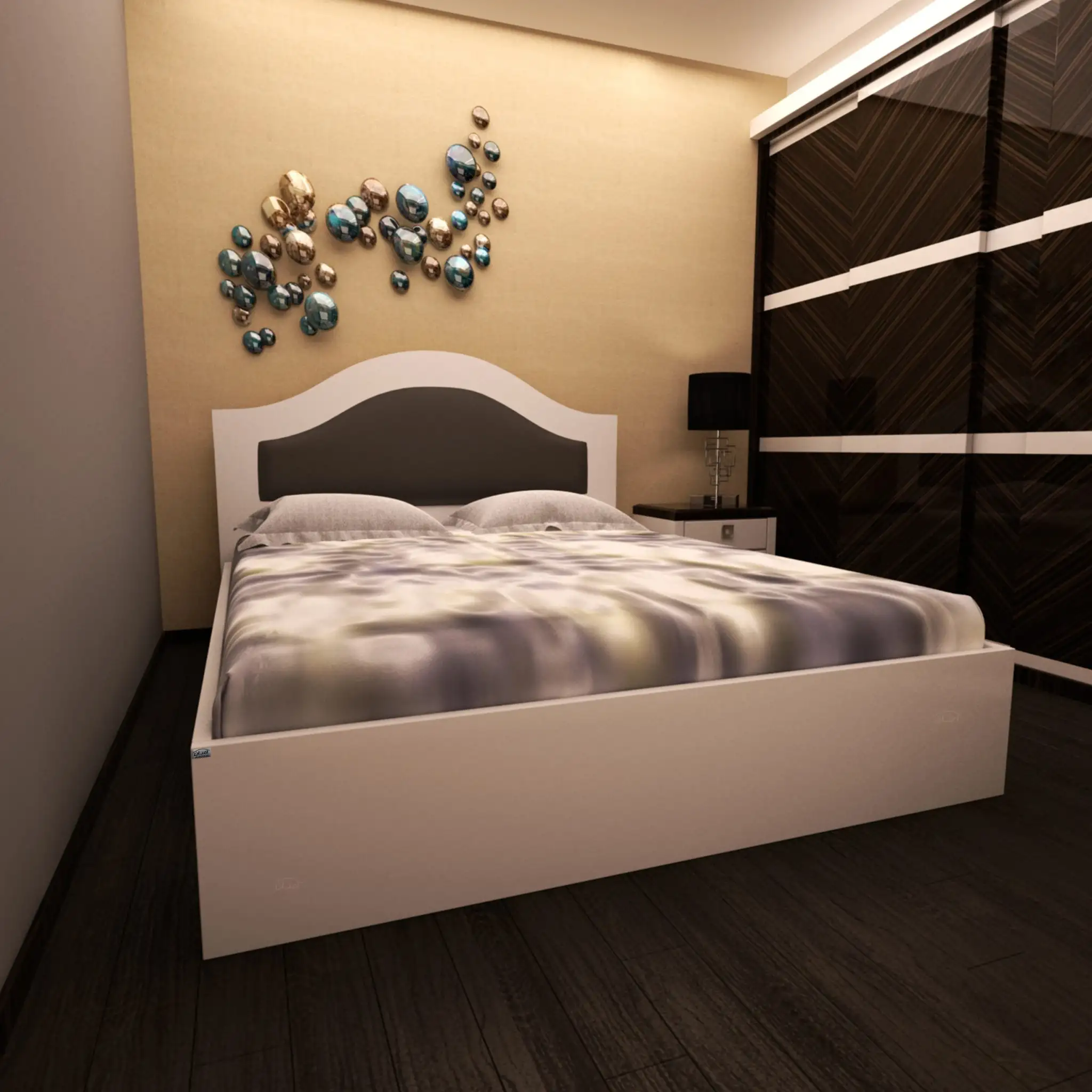 تخت خواب دونفره اعیان مدل FH369 سایز 160×200 سانتی متر