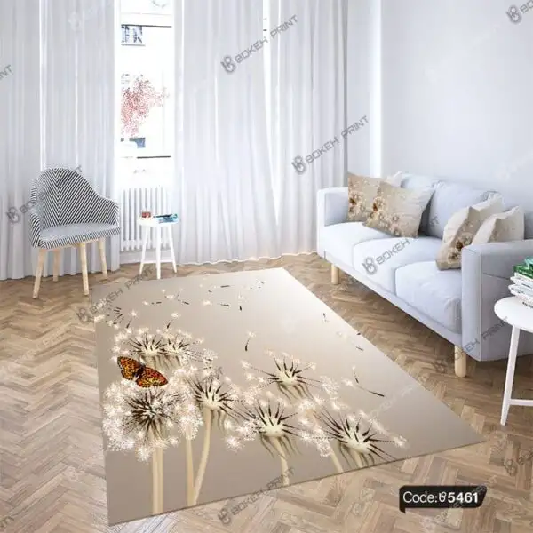 فرشینه چاپی طرح قاصدک و پروانه کد 5461