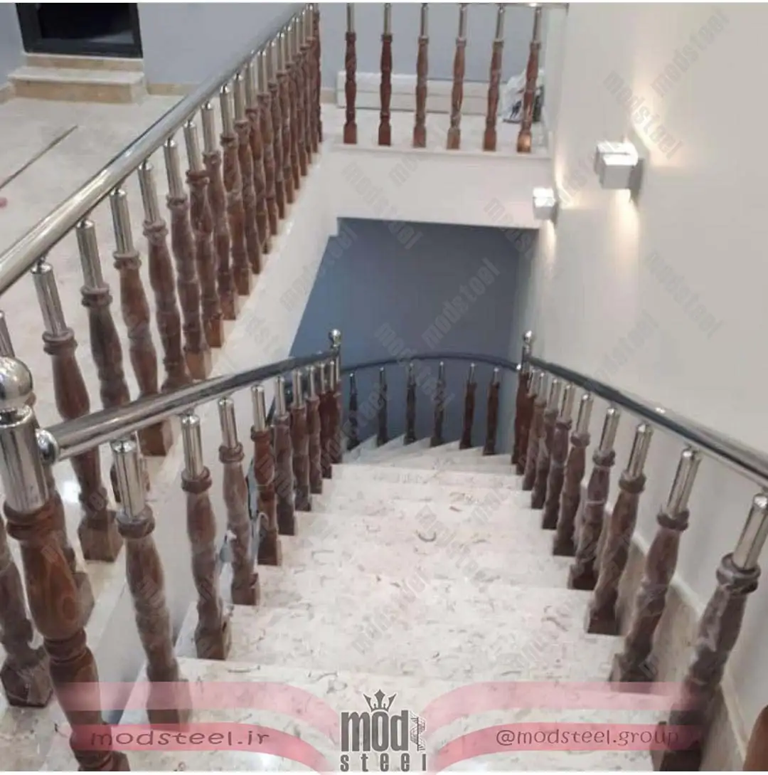 نرده چوبی گرد دوسر گلابی