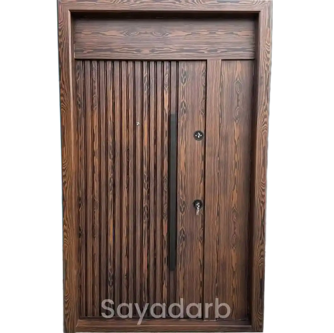 درب ضد سرقت یک و نیم لنگه فلزی دکورال کد 155