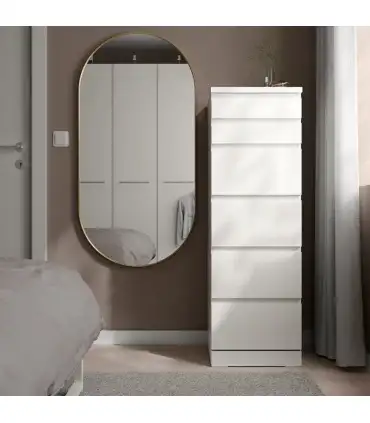 آینه دیواری بیضی ایکیا مدل LINDBYN اندازه 120×60 سانتیمتر رنگ طلایی __ مبلمان، لوازم خانه و آشپزخانه مبلک