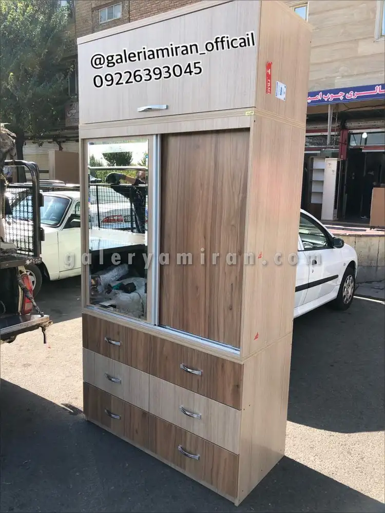 کمد چوبی عرض 120 ارتفاع 240 درب کشویی