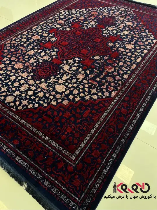 فرش هریس لاکی اصل طرح ماهدشت 1200 شانه