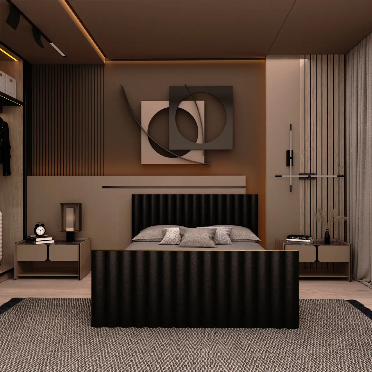 تخت خواب دونفره اعیان مدل FH374 سایز 160×200 سانتی متر