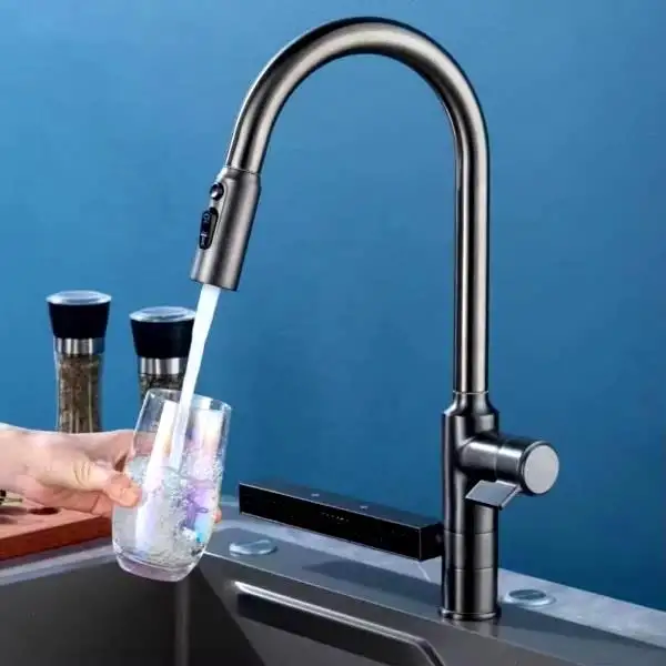 شیر ظرفشویی شاوری چند حالته مدل آبشاری 360 درجه با اتصالات نصب سریع برند هوادیائو