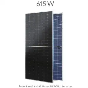 پنل خورشیدی ۶۱۵ وات N-Type دوطرفه مونوکریستال JA SOLAR