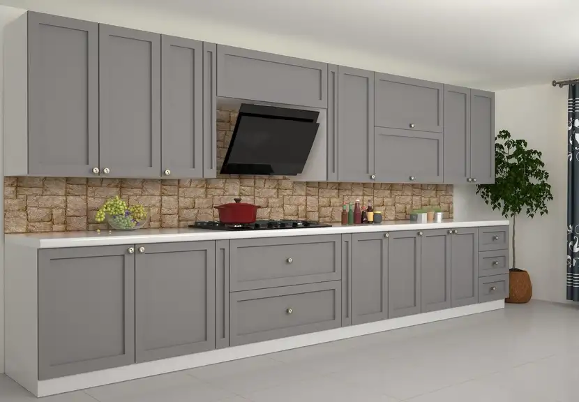 کابینت آماده نئوکلاسیک رنگ طوسی __ کابینت آکبند پیشکاری با بیش از ۲۰ سال سابقه
