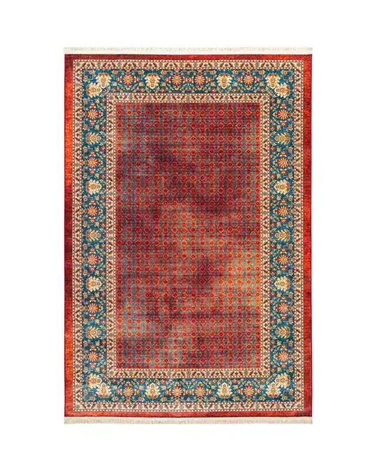 فرش ماشینی سنتی طرح 25CS0150 قرمز 1000 شانه